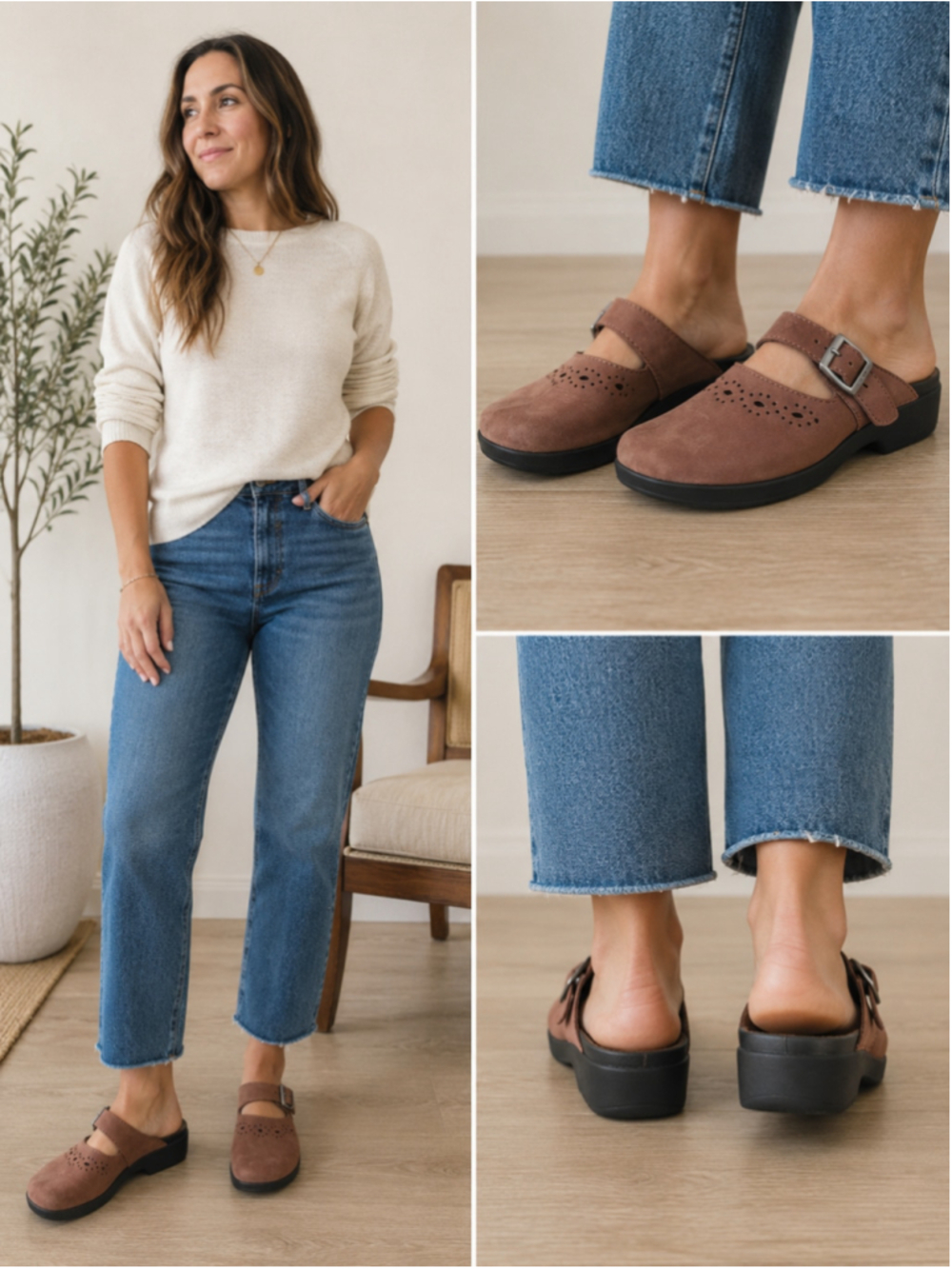 Fly Flot Made in Italy Leather Perforated Clog Mules Size EU 38 / US 7.5